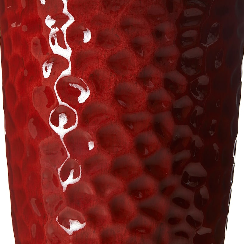 Glitzhome 23.75"H Set of 2 Oversized Eco-Friendly PP and Stone Honeycomb Textured Blue/Green/Red Tall Plastic Planter