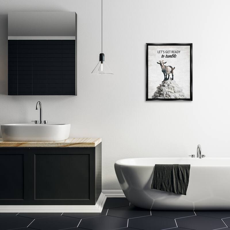 Stupell Ready To Tumble Laundry Framed Floater Canvas Wall Art Design By Lettered and Lined