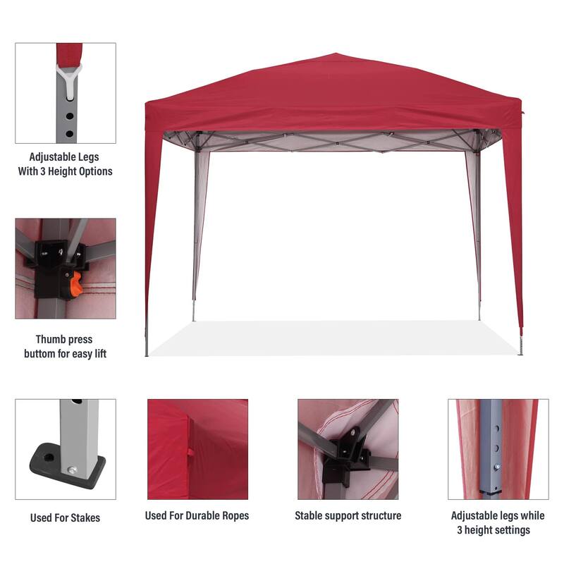Ainfox 10'x10' Pop Up Canopy Tent Outdoor Commercial Instant Gazebos Portable Shelter Canopies