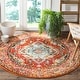 preview thumbnail 24 of 161, SAFAVIEH Monaco Lillie Boho Medallion Distressed Area Rug 3' Round - Orange/Light Blue