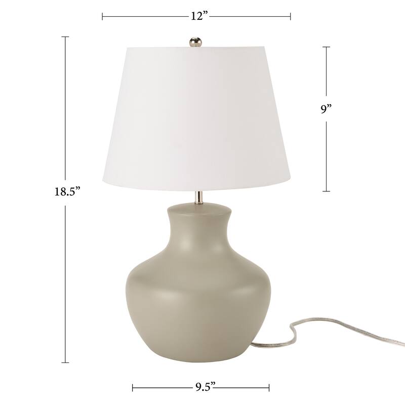 Nourison 18" Smooth Ceramic Gourd Table Lamp