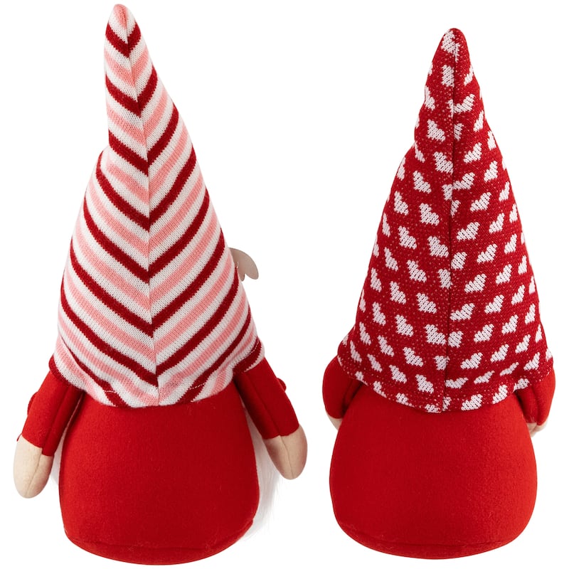 Plush Sitting "I Heart U" Gnome Valentine's Day Figures -12" - Set of 2 - 12"