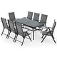 preview thumbnail 44 of 92, Versatile Outdoor Dining Sets w Swivel/Folding Chairs & Steel Slat Table and HDPE Dining Table Set for Gardens, Patios