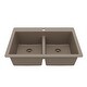 preview thumbnail 32 of 53, Karran Top Mount Double Equal Bowl Quartz Kitchen Sink - 33" x 22" x 9" - 33" x 22" x 9"