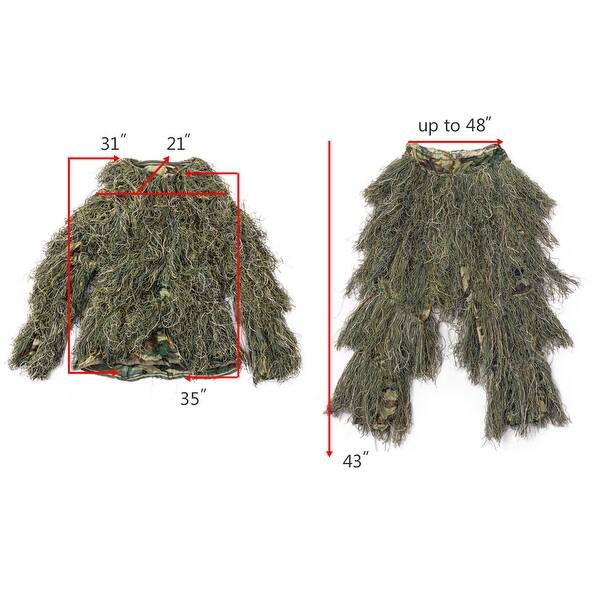 Shop Costway Ghillie Suit Camo Woodland Camouflage 3d Jungle