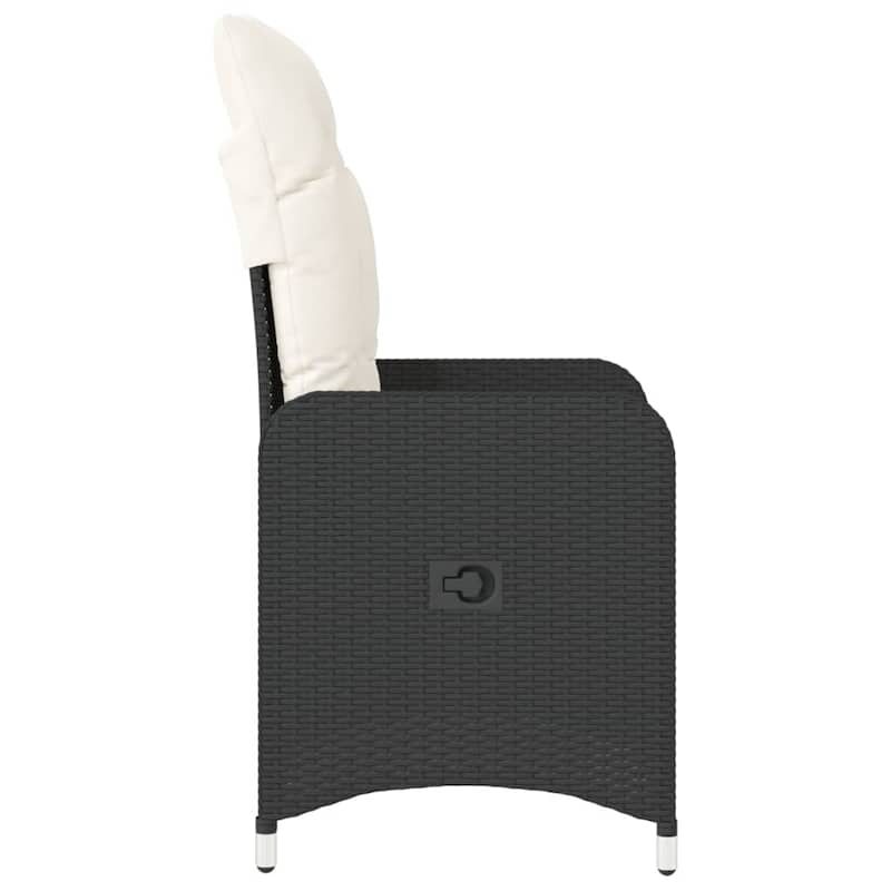 vidaXL Reclining Patio Chair with Cushions Outdoor Seat Furniture Poly Rattan