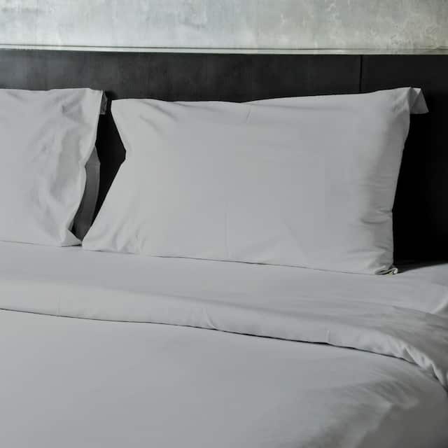4 Pieces Bamboo Fiber Blend Bed Sheet Set, Deep Pockets - Silver - Twin/Twin XL