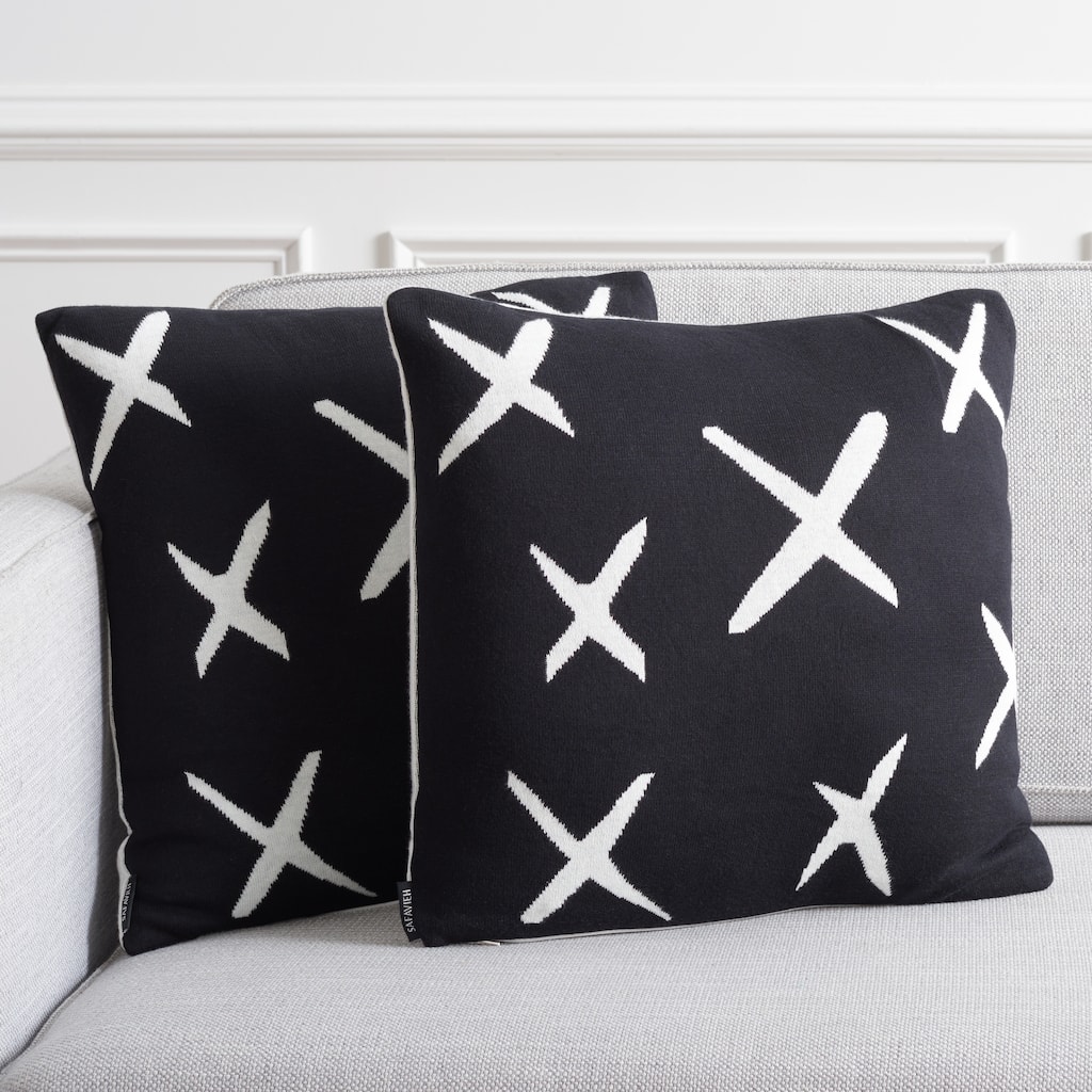 SAFAVIEH Denada 18-inch Square Decorative Throw Accent Pillow with Insert (Set of 2)