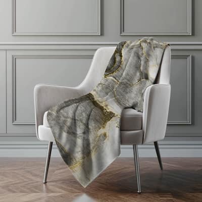 Premium Machine Washable Abstract Contemporary Sherpa Throw Blanket