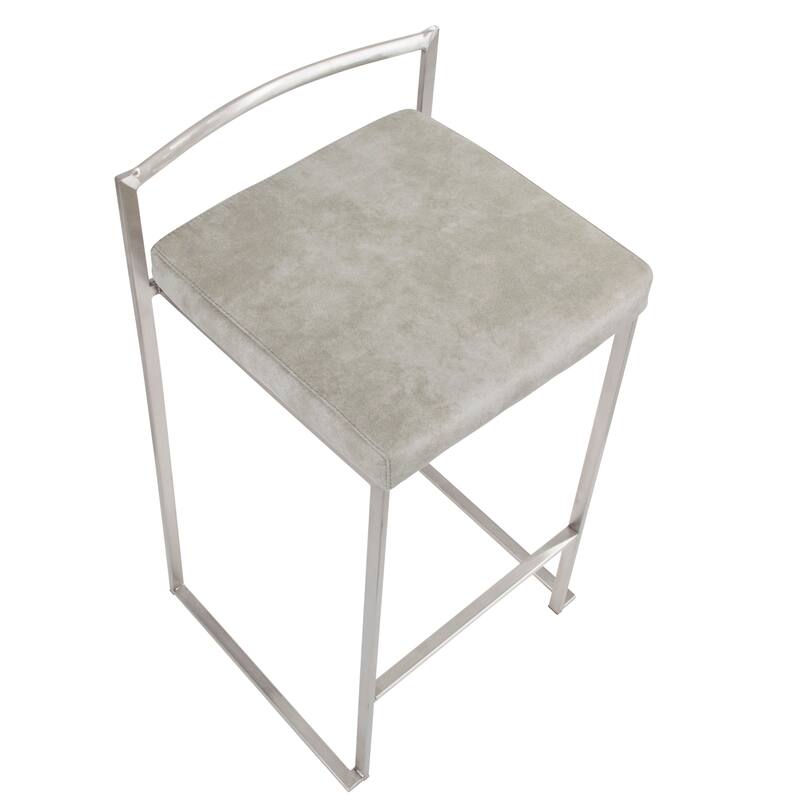 Silver Orchid Forrest Stainless Steel Stackable Fully Welded Counter Stool (Set of 3)