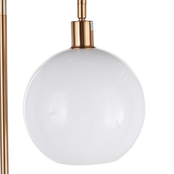 Lumisource Trombone Glam Floor Lamp Nickel Metal w Clear Glass Shelf 17.75 Lx16 Wx70.5 H On Sale Bed Bath Beyond 31701624