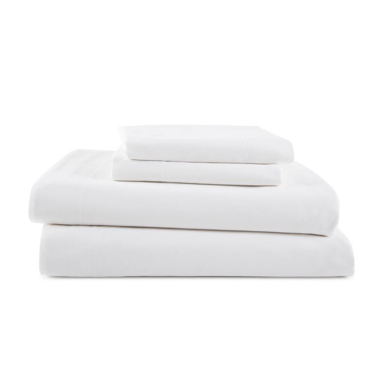 Martex 225 Thread Count Queen White Sheet Set