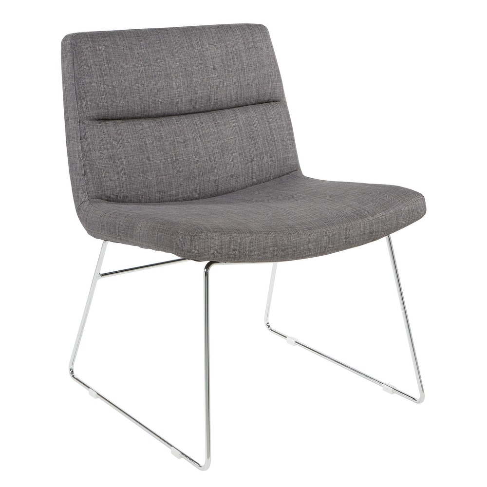 Thompson Upholstered Lounge Chair with Chrome Base