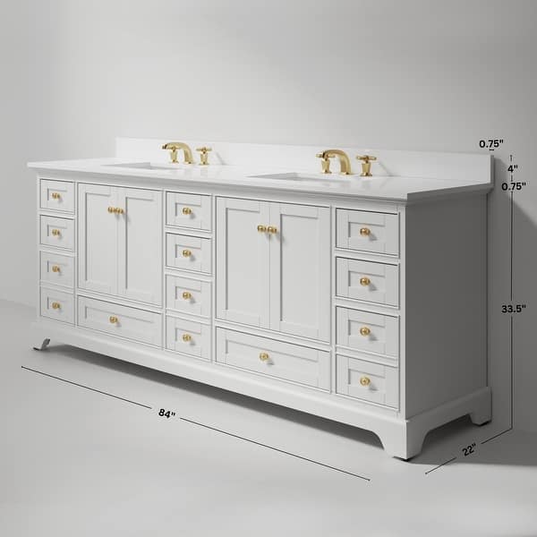 dimension image slide 3 of 25, Ancerre Designs Audrey Bathroom Vanity Set