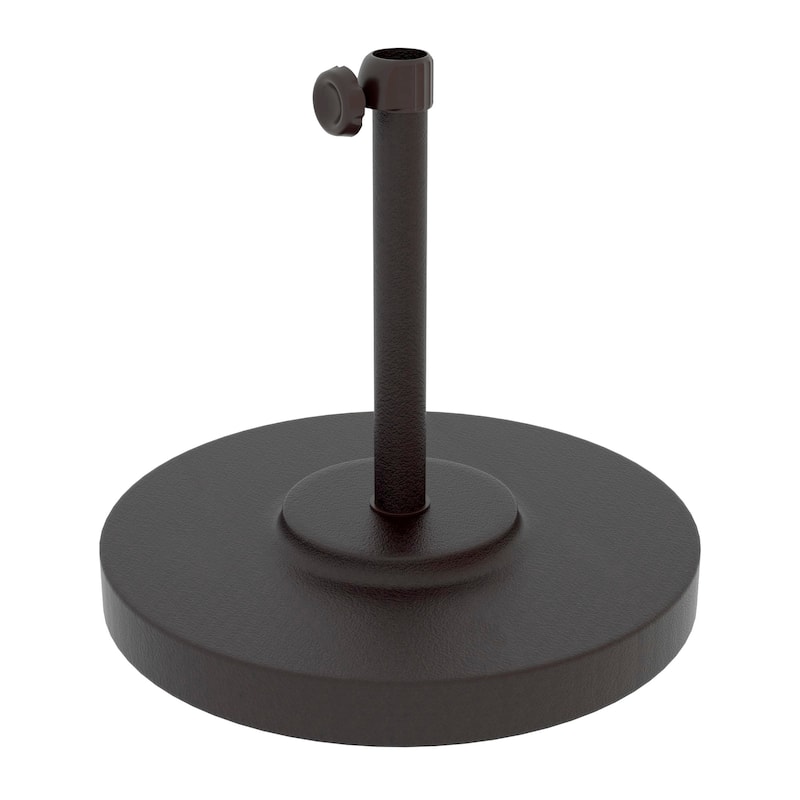 California Umbrella 50LBS Weighted Concrete Umbrella Base With Steel Cover, Black