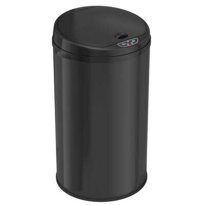 iTouchless 8 Gallon Black Touchless Sensor Trash Can with Odor Filter System