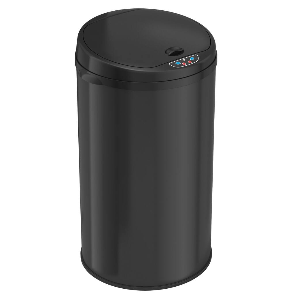 iTouchless 8 Gallon Black Touchless Sensor Trash Can with Odor Filter System