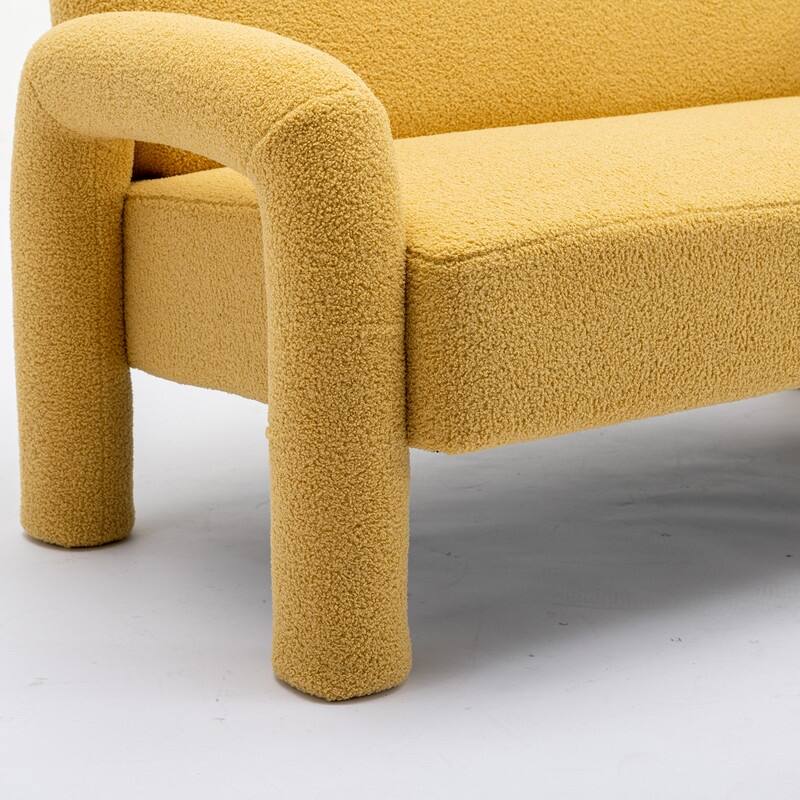 SEYNAR Mid-Century Modern Boucle 51'' Solid Wood Curved Sofa