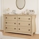 preview thumbnail 8 of 26, Modern Wood Dresser with Golden Ring Handles, Antique White Storage Organizer for Living Room Entryway Natural - 6-drawer
