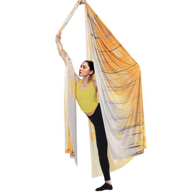 Aerial Yoga Hammock & Swing Kit 5.5 Yards with Full Rigging Hardware - Gradient-Gold