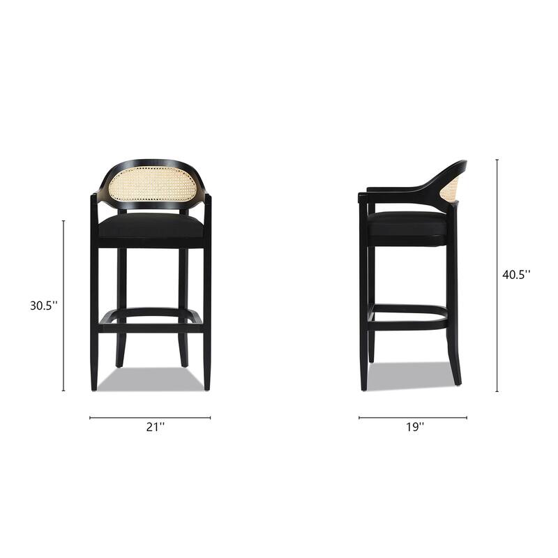 Mid Century Modern Cane Back Bar Stool