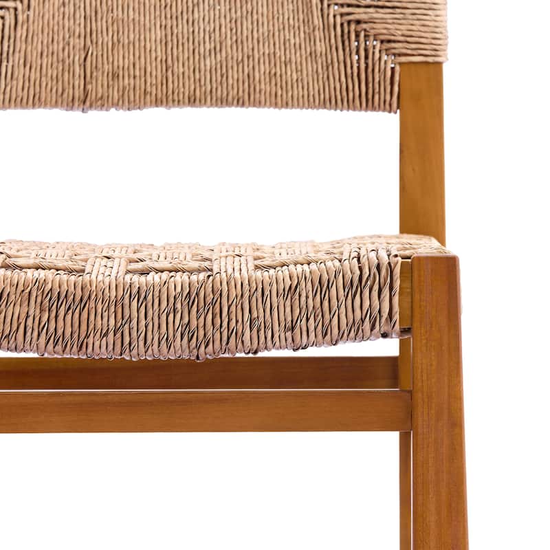 Christopher Knight Home - 5-Piece Acacia Wood Outdoor Square Dining Table Set with Wicker Woven Dining Chairs