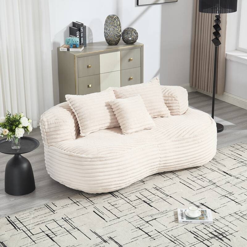 Lazy Sofa Durable Comfort Lounger High Back Bean Bag Chair Couch for Adults and Kids - 2 Seat