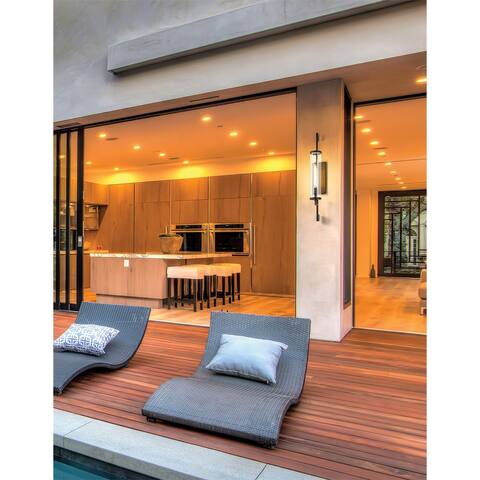 Park Slope 1-light Forged Iron Large Outdoor Wall Sconce with Clear Glass