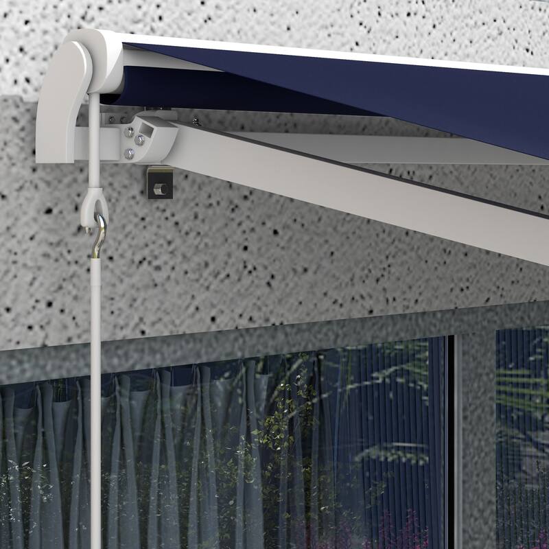 Outsunny 10' x 8' Electric Awning, Retractable Awning, UV Protection Sun Shade Shelter with Remote Controller