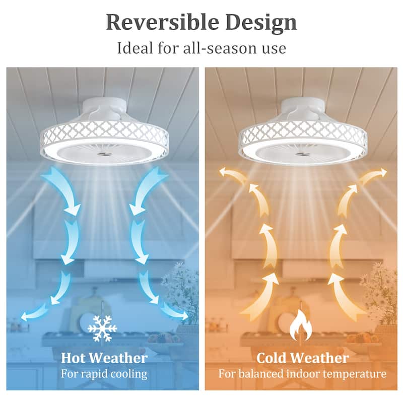 Gymax Ceiling Fan w/ Lights & Remote 3000-6500K Modern Flush Mount LED