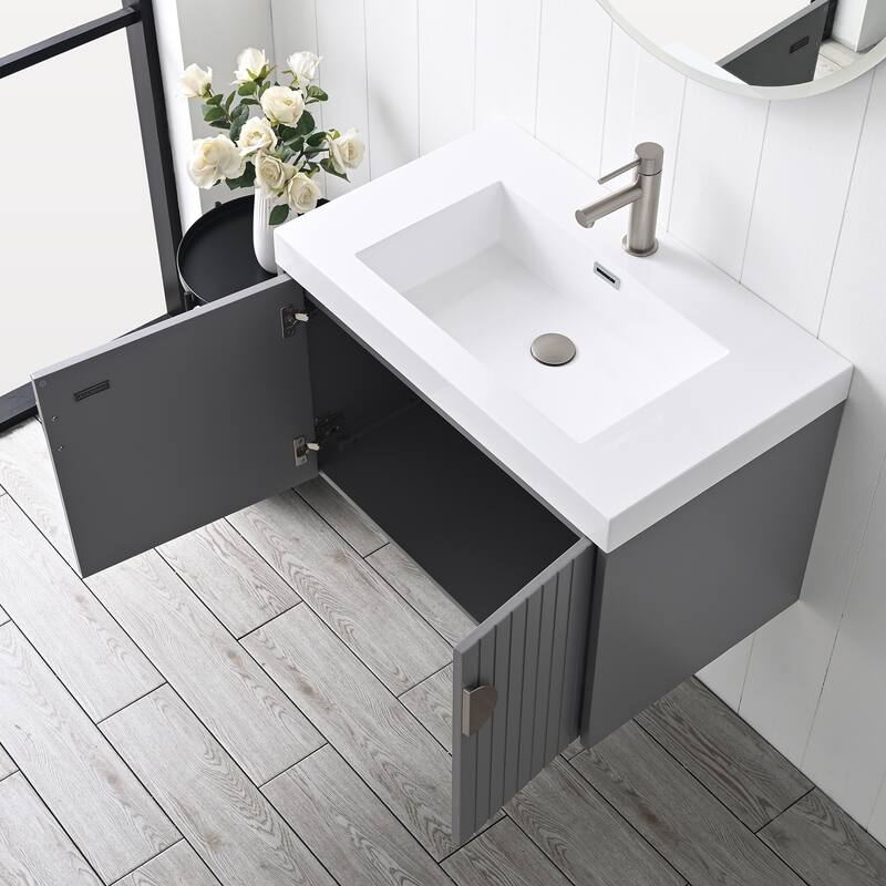 Floating Bathroom Vanity with Sink, Wood Bathroom Vanity Cabinet