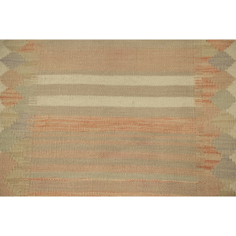 Hand Woven Oriental 100% Wool Carpet Southwestern Tribal Oranges & Rust Kilim Area Rug - 4' 3'' X 2' 3''