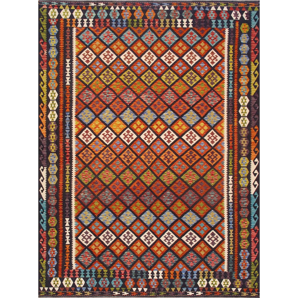Pasargad Home Kilim Reversible Wool Multicolor Area Rug - 8' 6'' X 11' 4''