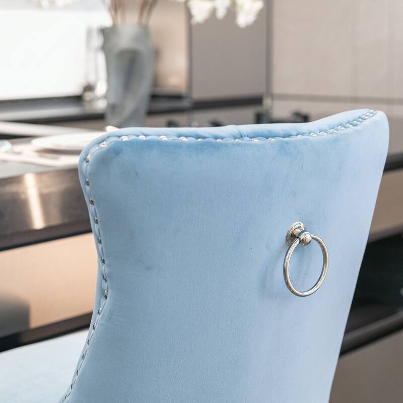 Contemporary Velvet Upholstered Barstools,Set of 2