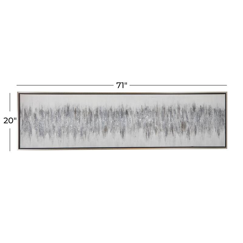 Canvas Abstract Framed Wall Art with Silver Frame - Gray - Roche River Decor