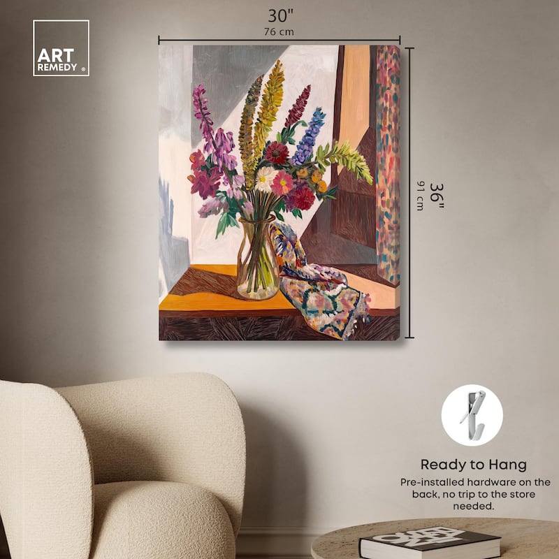 Warm Tones and Blooms Canvas by Art Remedy, Gallery Wrapped