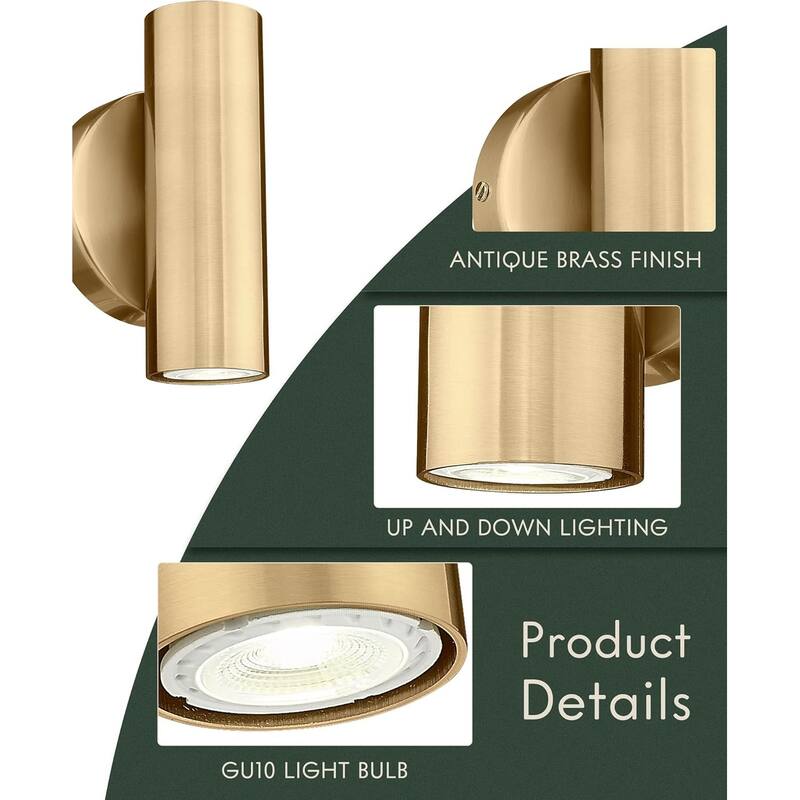 2-light entryway light gold wall light metal stair light