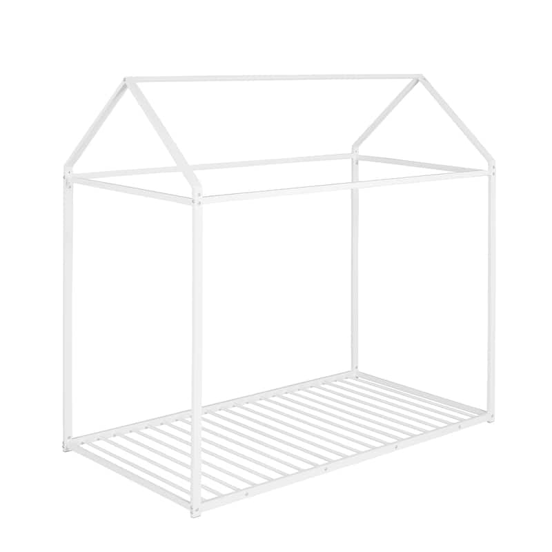 Twin Metal House Frame Bed with Floor