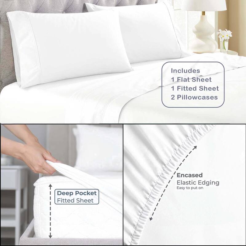 Superior Gina Organic Cotton Percale Bed Sheet Set