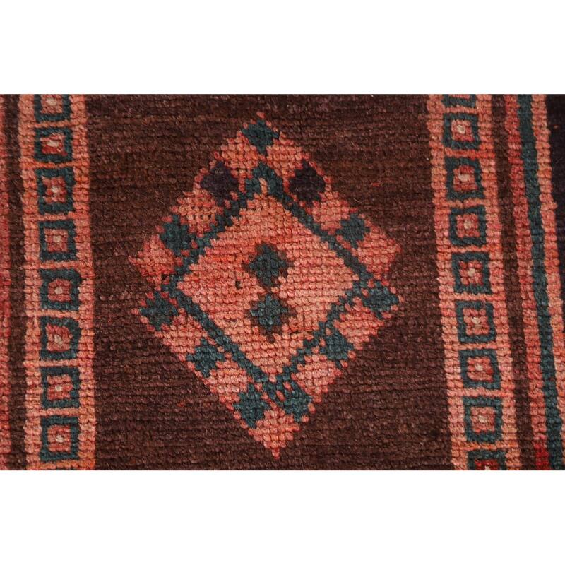 Hand Knotted Oriental 100% Wool Carpet Traditional Tribal Red Qashqai Area Rug - 9' 4'' X 4' 10''