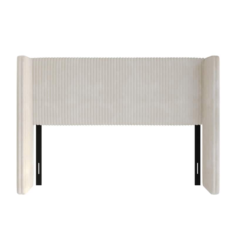 Clayfell Lenox Upholstered Wingback Headboard, Soft Corduroy, Easy to Assemble