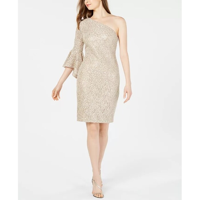 calvin klein asymmetrical sheath dress Women's Beaded Floral Bell Sleeve Neckline Above The Knee Evening Beige Size 16 - Bed Bath & Beyond Asymmetrical neck xsmall Size:AU 4 Vintage 90s Soft Grunge Womens dresses