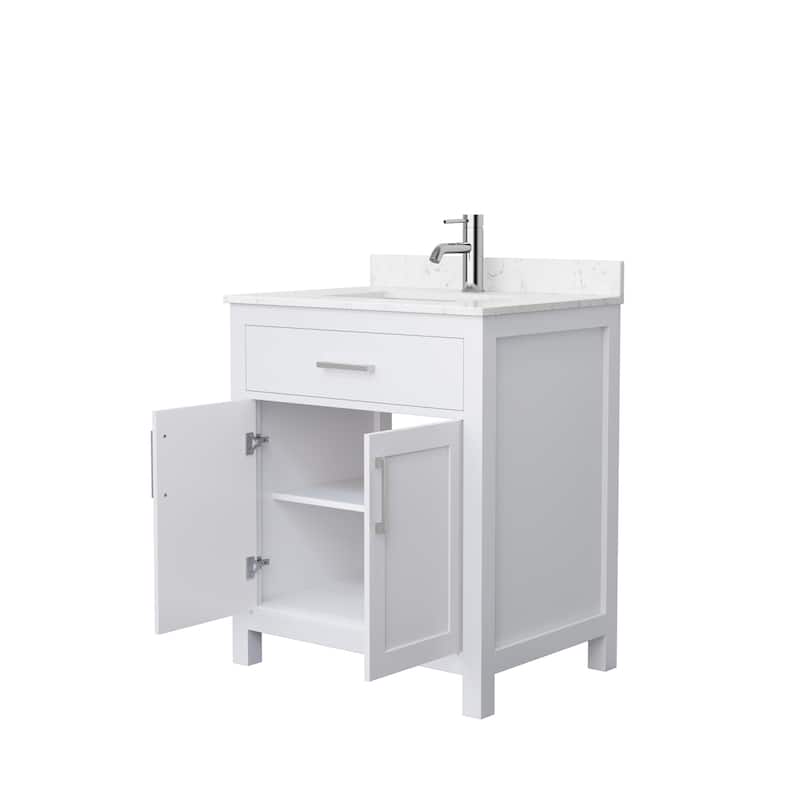 Beckett 30 Inch Single Vanity, Cultured Marble Top