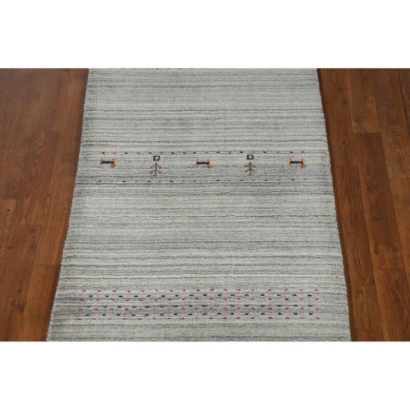 Gabbeh Indian Runner Rug Handmade Tribal Wool Carpet - 2'6" x 8'0"