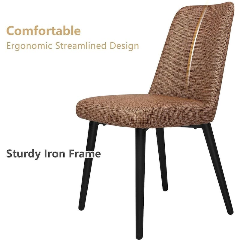 Set of 2 Upholstered Accent Chairs with Sturdy Metal Frame for Home - 18'' (L) x 18'' (W) x 33'' (H)