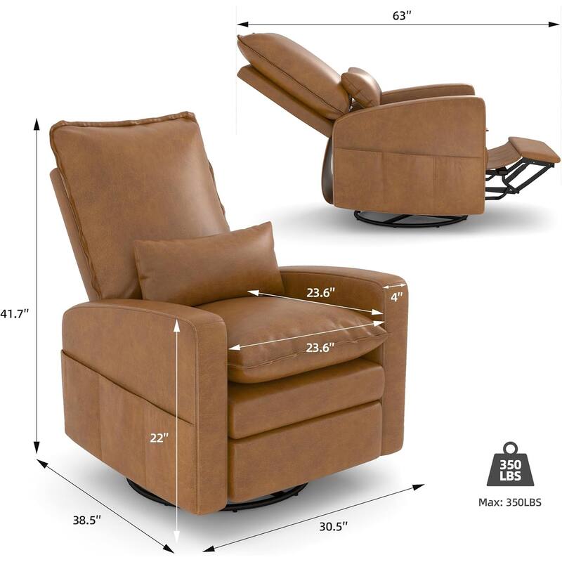 AECOJOY Power Swivel Rocker Recliner Chair Nursery Glider Chair Single Sofa
