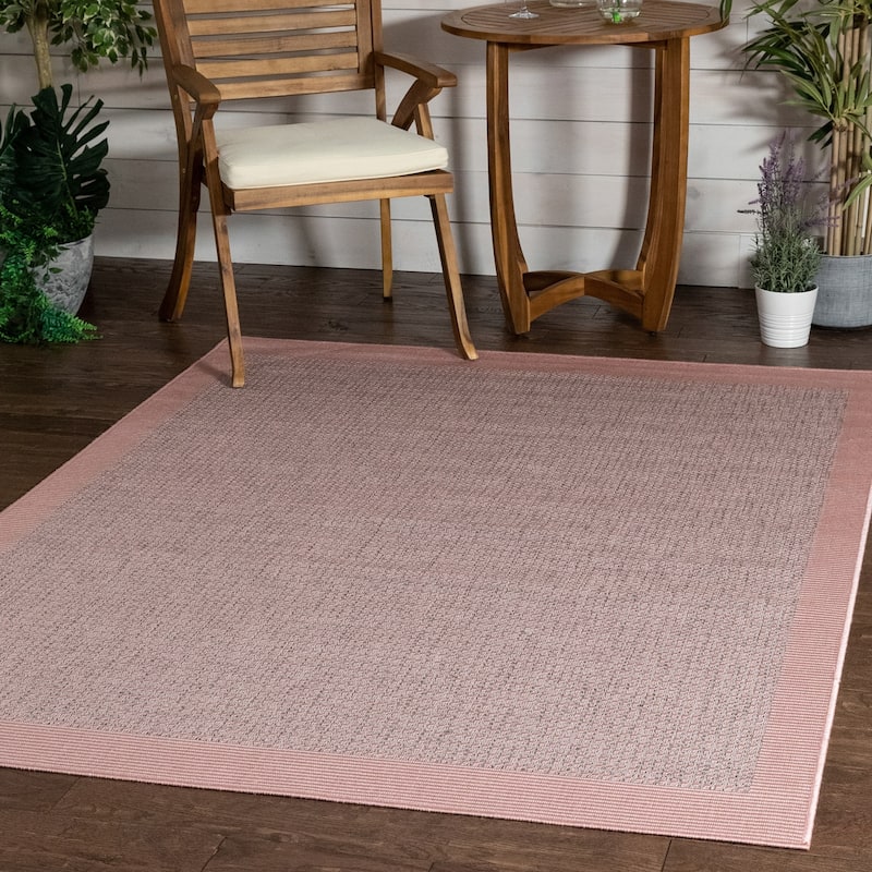 Well Woven Medusa Odin Indoor Outdoor Border Solid Area Rug