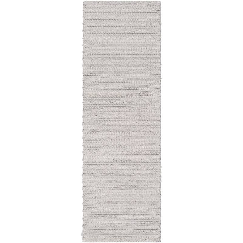 Strick & Bolton Carr Handwoven Viscose & Wool Area Rug - Light Grey - 2'6" x 8' Runner