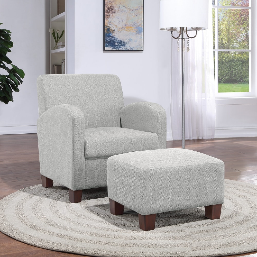 Aiden Chair & Ottoman with Espresso Legs