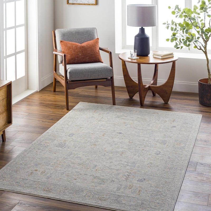 Leah Traditional Floral & Botanical Area Rug - 10' x 13'11" - Light Blue